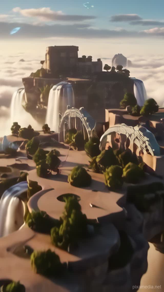 Isles Above the Clouds - Animation AI stock