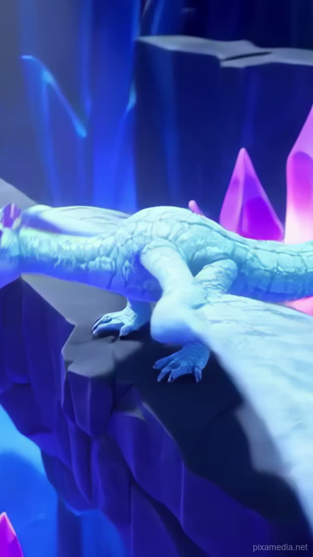 Amethyst Dragon's Crystal Lair - Animation AI stock