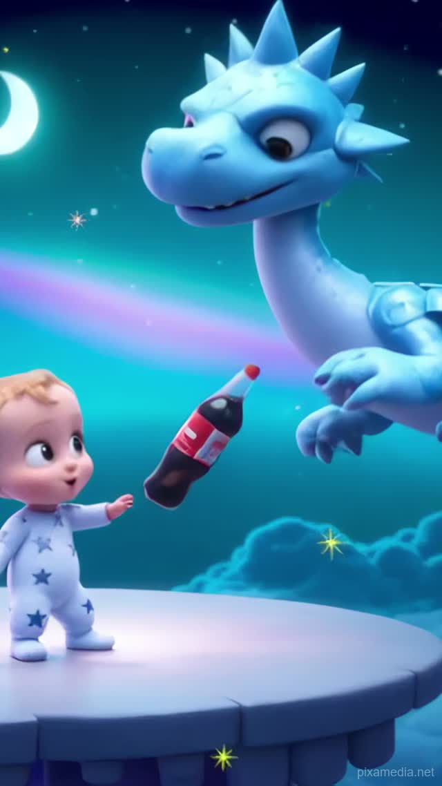 Moonstone Dragon Soda Pop - Animation AI stock