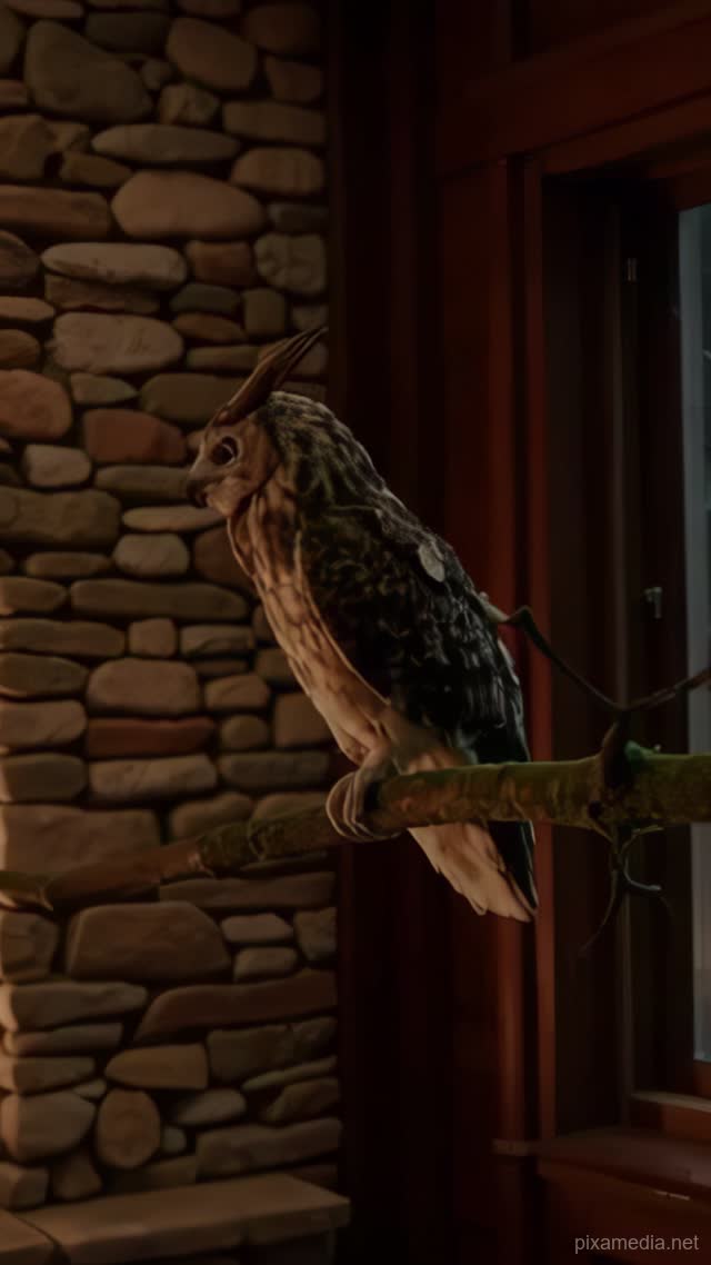 Owl's Call by Firelight - ASMR AI stock