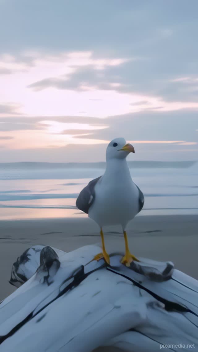 Gull Cries Over Grey Tide - ASMR AI stock