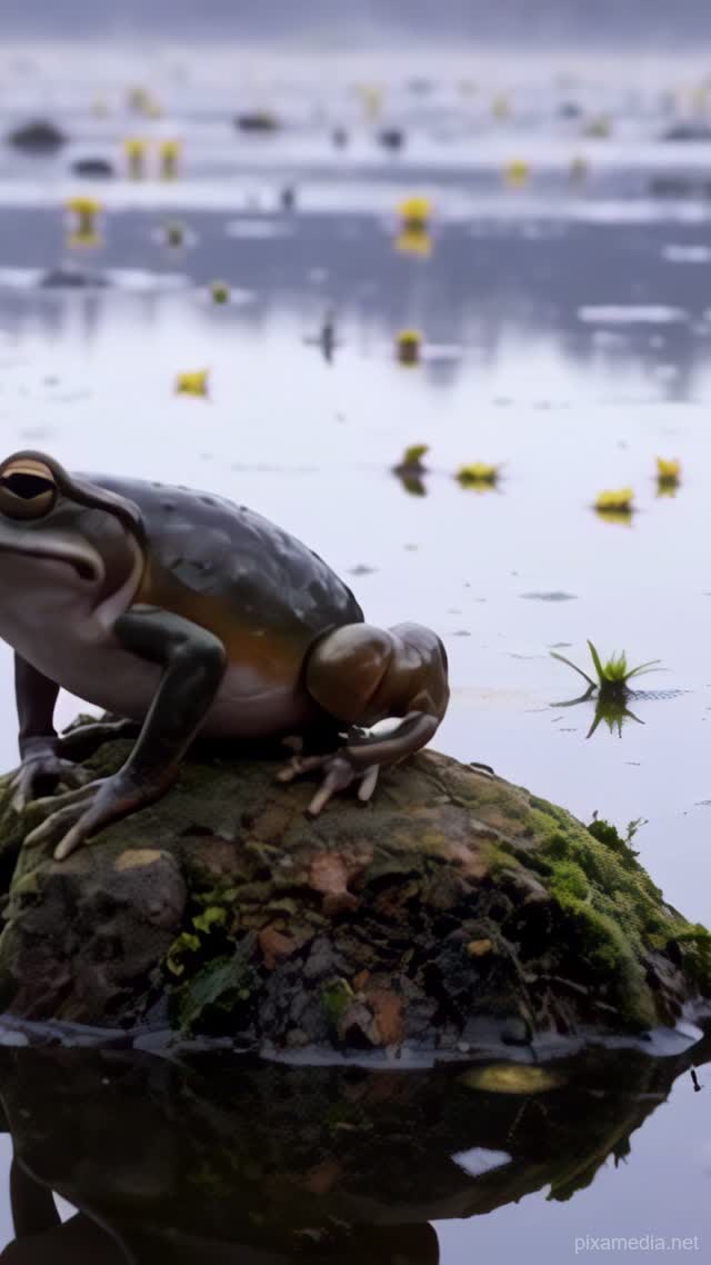 Frog Sings the Flooded Meadow - ASMR AI stock