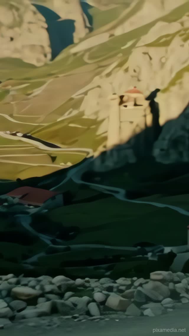 Gravel Descent Above the Monastery - Balkans AI stock