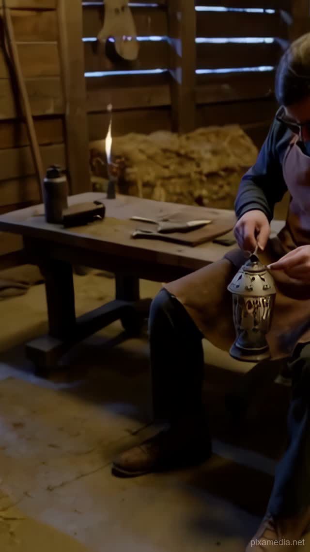 Lantern Seam by Torchlight - Crafts AI stock