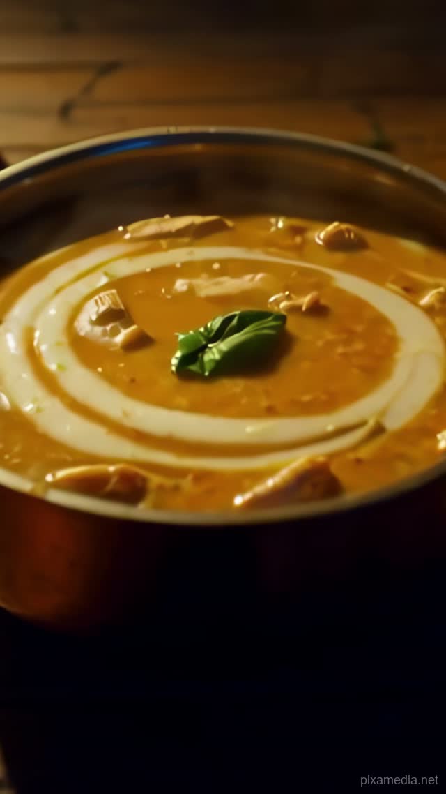 Coconut Milk Swirls Copper Curry - Food AI stock