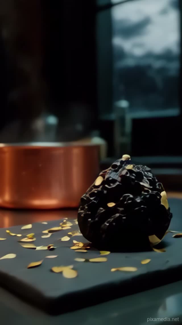 Gold Leaf Falls on Truffle - Food AI stock