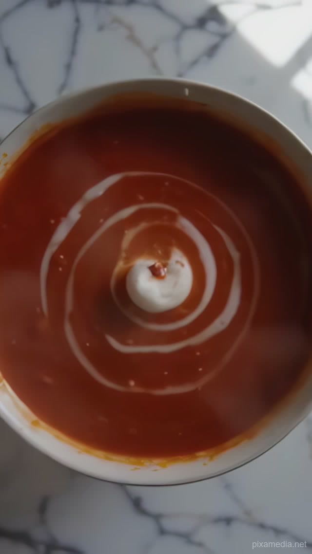 Cream Swirl in Tomato Velvet - Food AI stock