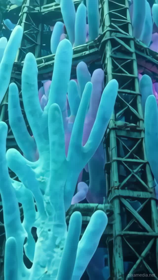 Bioluminescent Reef Devours Sunken Skyscraper - Future AI stock