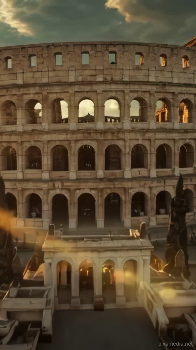 Rome's Eternal Colosseum - History AI stock