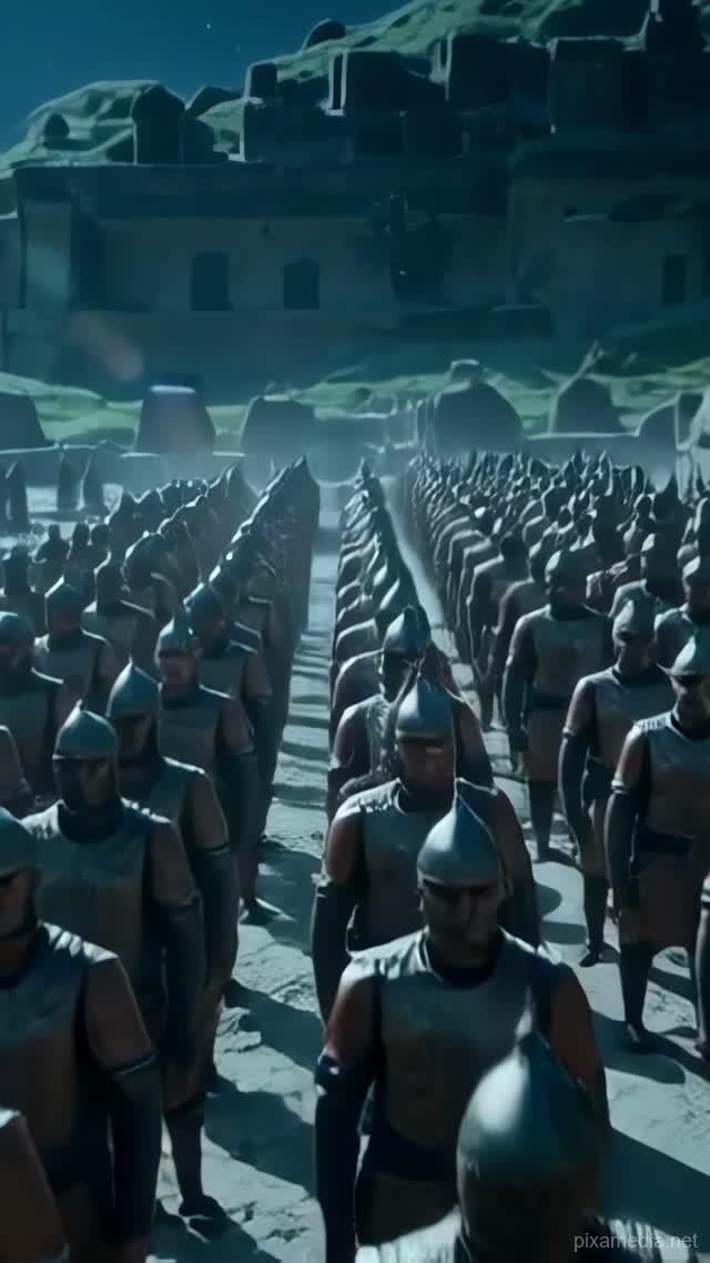 Terracotta Legion Under Moonlight - History AI stock
