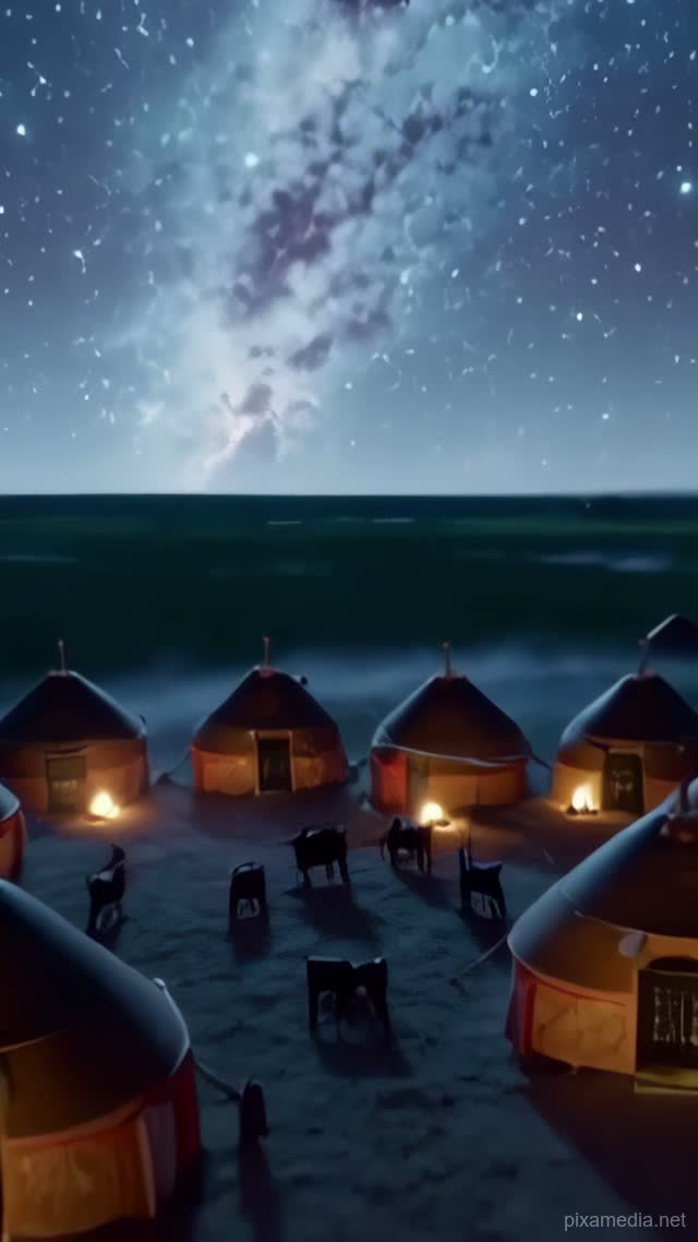 Felt Tents Under the Milky Way - History AI stock