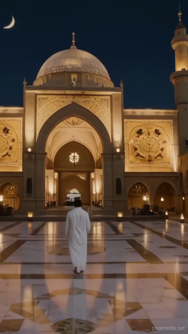 Umayyad Mosque at Dusk - Islamic AI stock