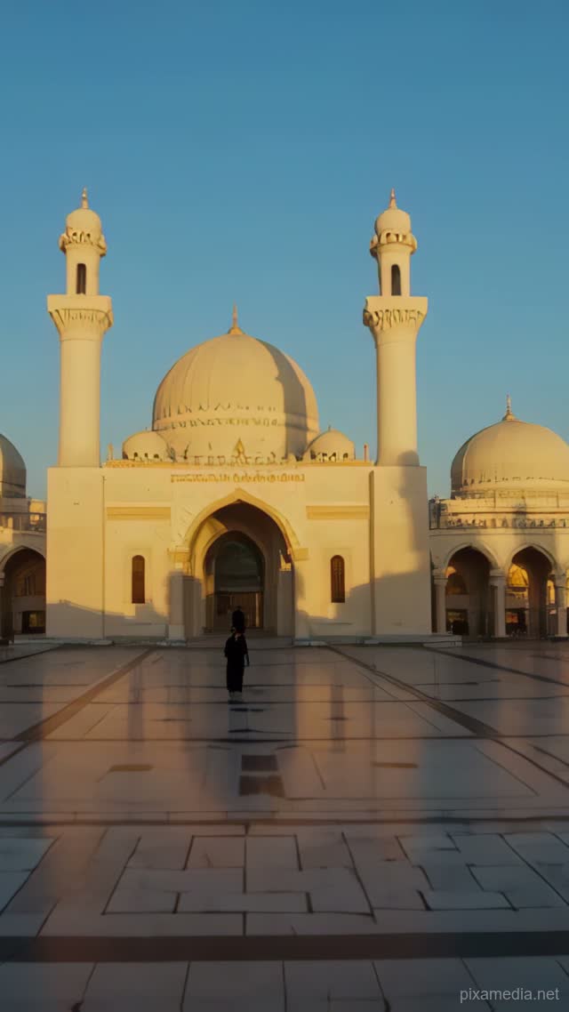 Alabaster Domes at Dusk - Islamic AI stock