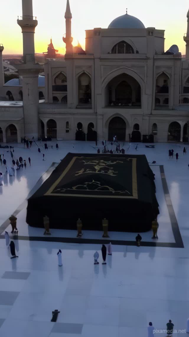 Sacred Dawn at the Kaaba - Islamic AI stock