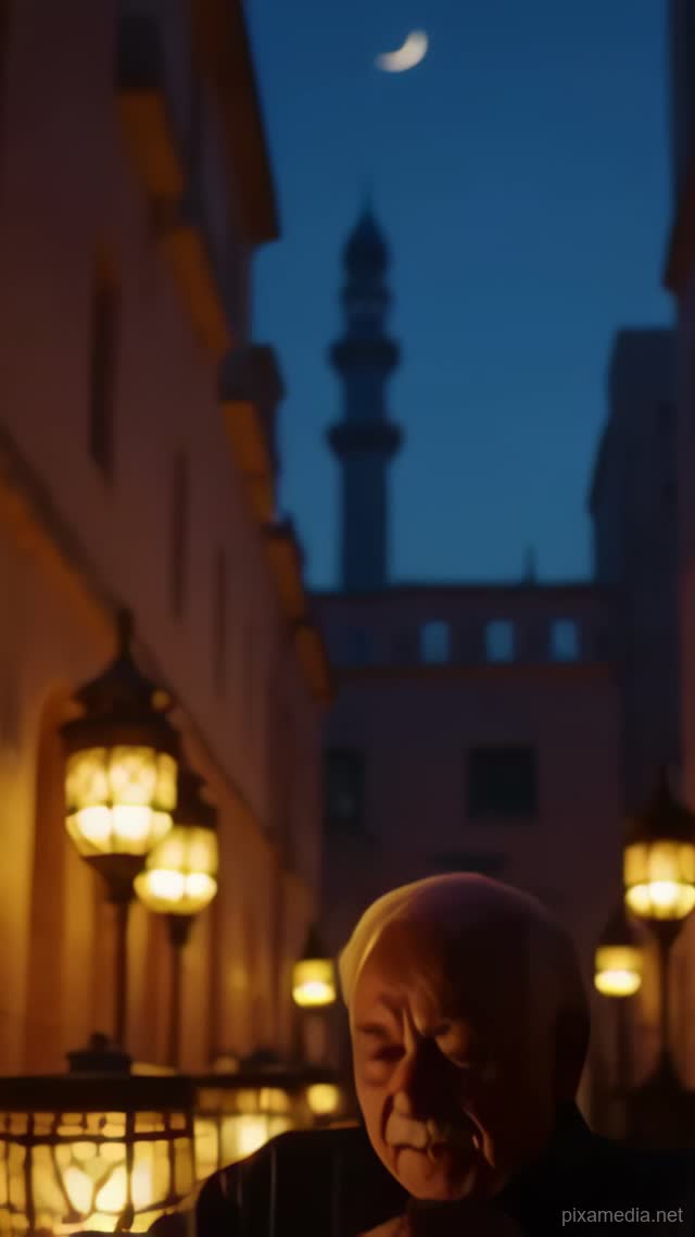 Lantern Weaver of Ramadan Dusk - Islamic AI stock