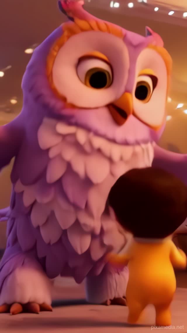 Twilight Dance with Owl - Kids AI stock