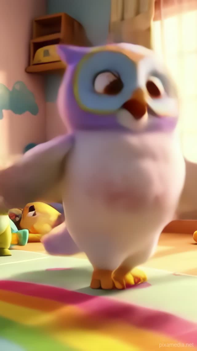 Owl and Toddler Waltz - Kids AI stock