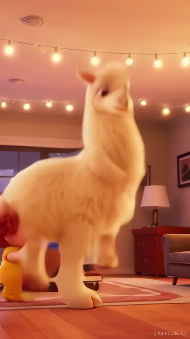 Llama and Toddler Dance - Kids AI stock