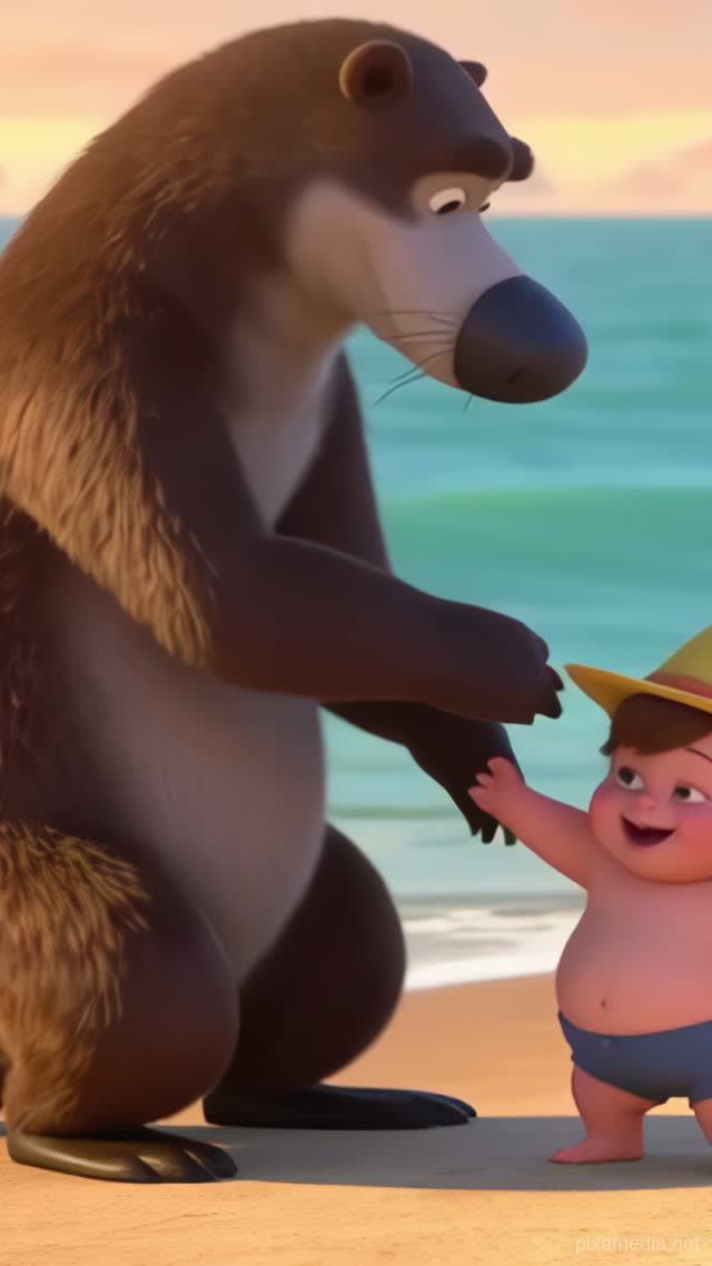 Beachside Bonding Bliss - Kids AI stock