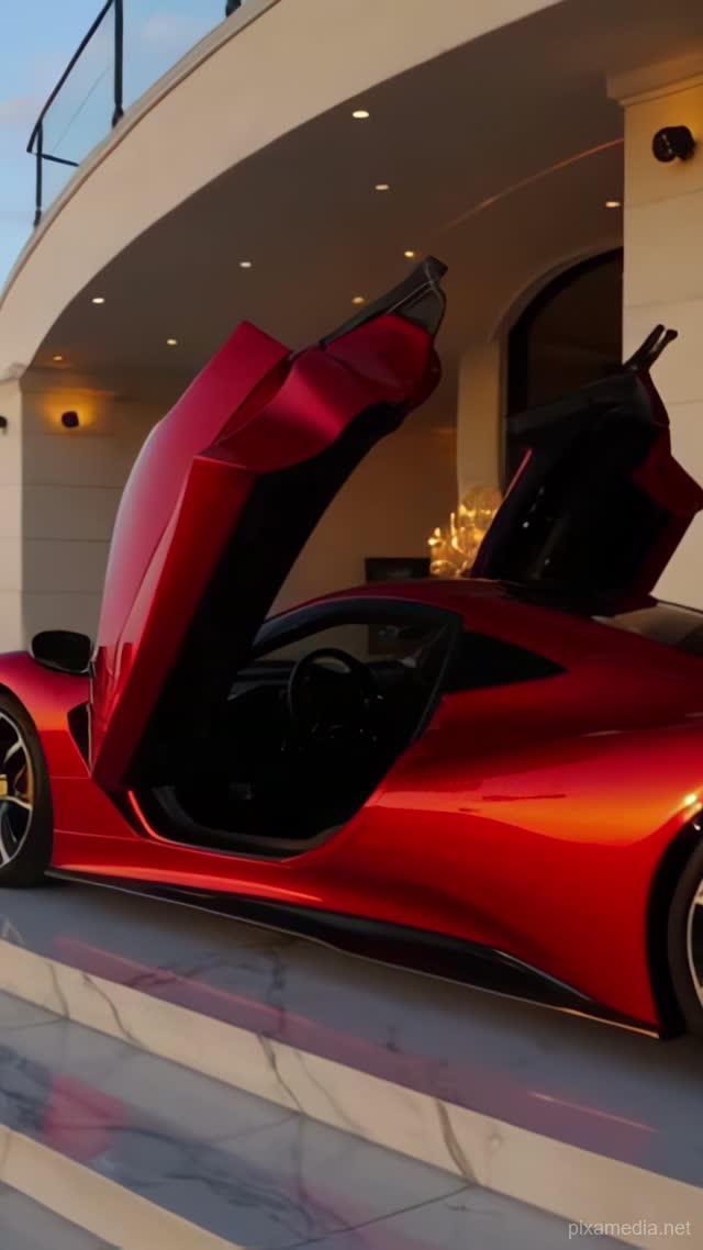 Crimson Elegance at Dusk - Luxury AI stock
