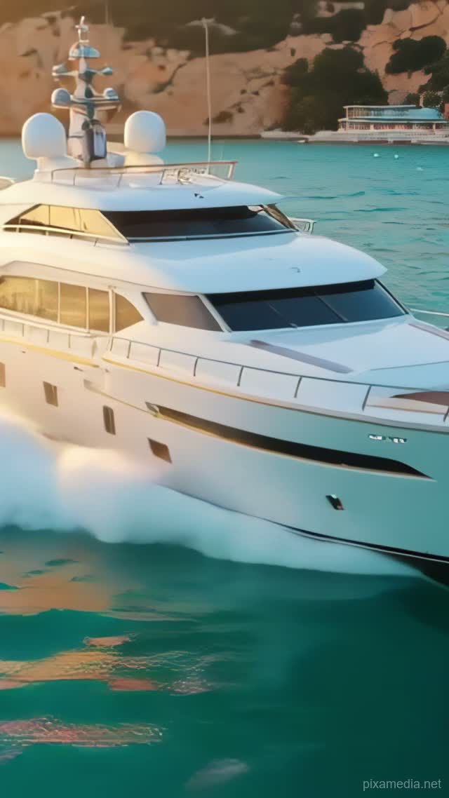 Golden Hour Superyacht - Luxury AI stock