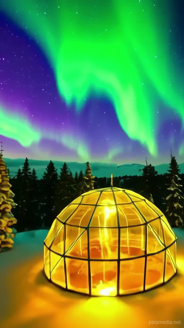 Aurora Through Curved Glass - Luxury AI stock
