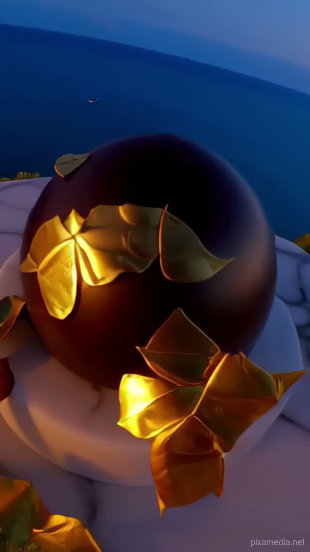 Gold Leaf on Midnight Chocolate - Luxury AI stock