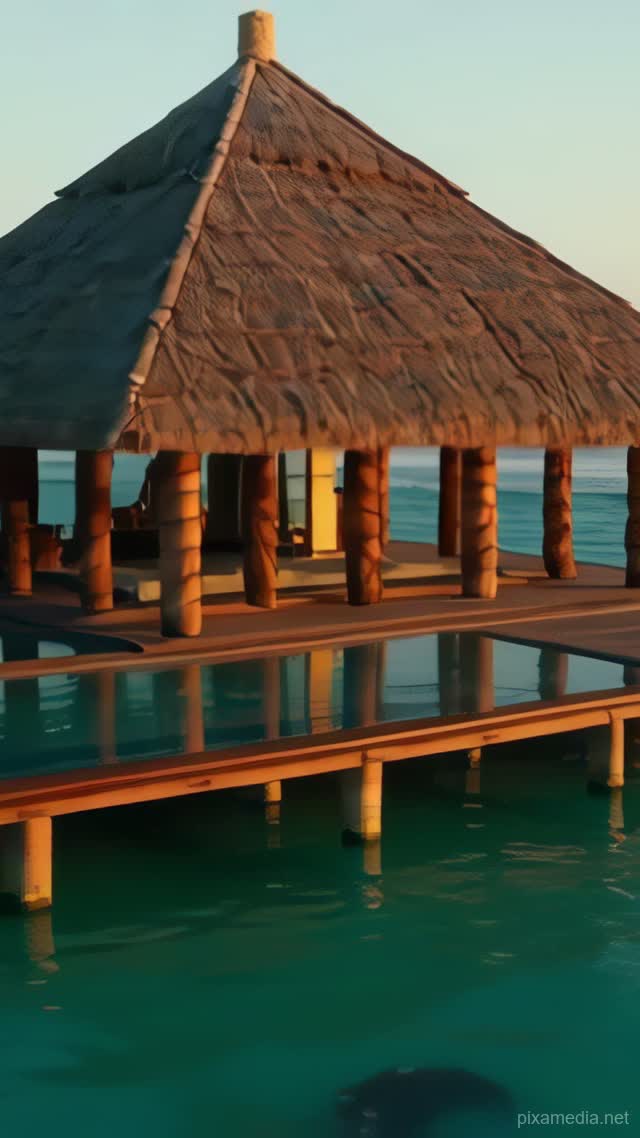 Golden Awakening Overwater - Luxury AI stock