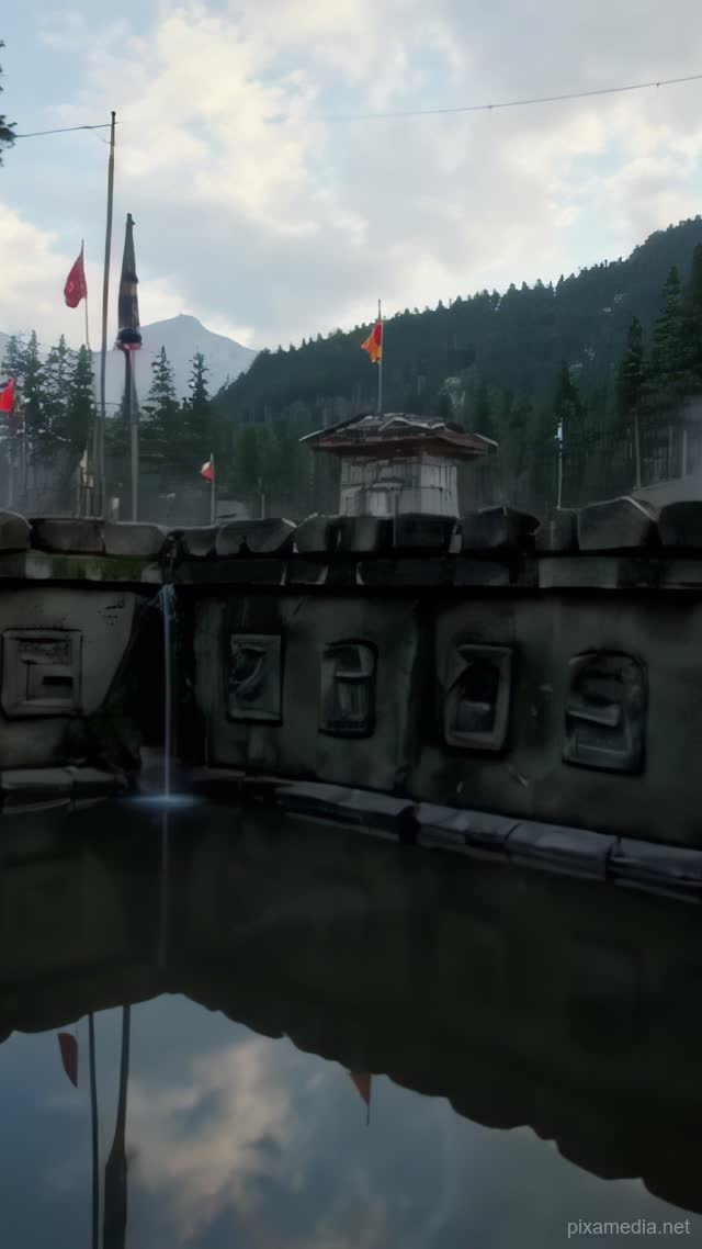 Stillness of the Sacred Spring - Meditation AI stock