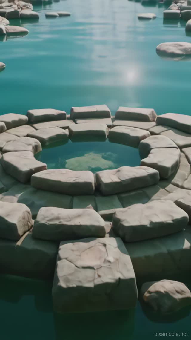 Stillness Beneath Sacred Waters - Meditation AI stock