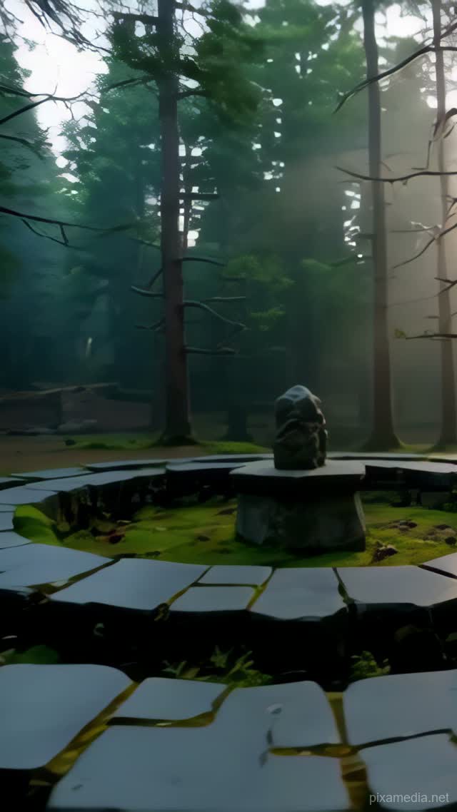 Moss Veil Labyrinth Stillness - Meditation AI stock