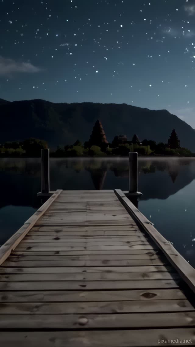 Starlight on the Silent Dock - Meditation AI stock