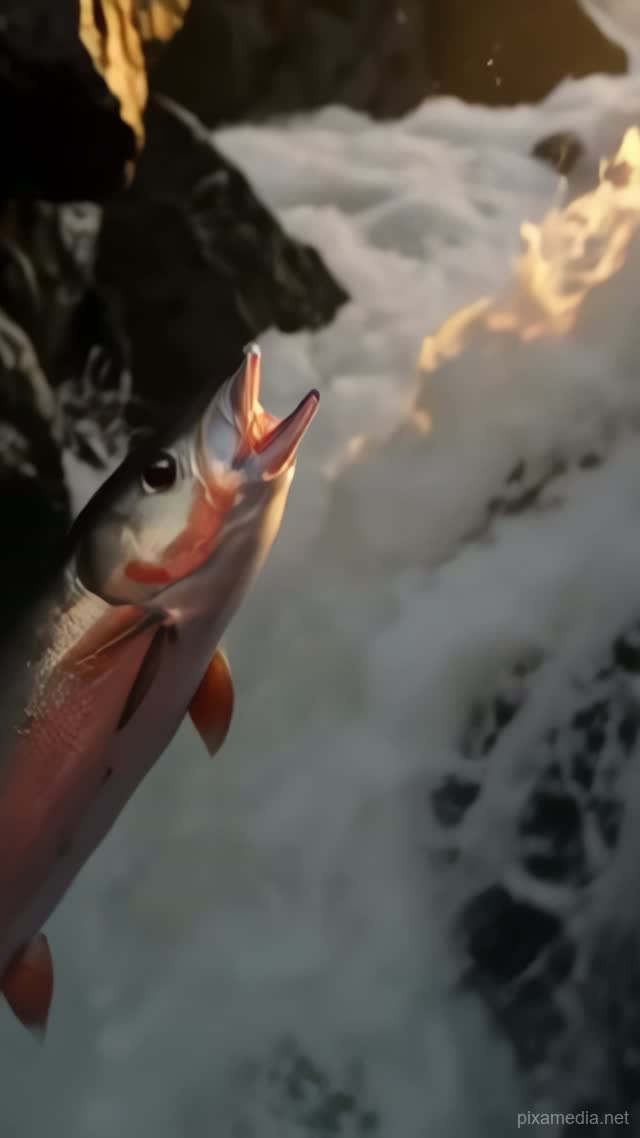 Salmon Leaps at Sunrise - Motivation AI stock