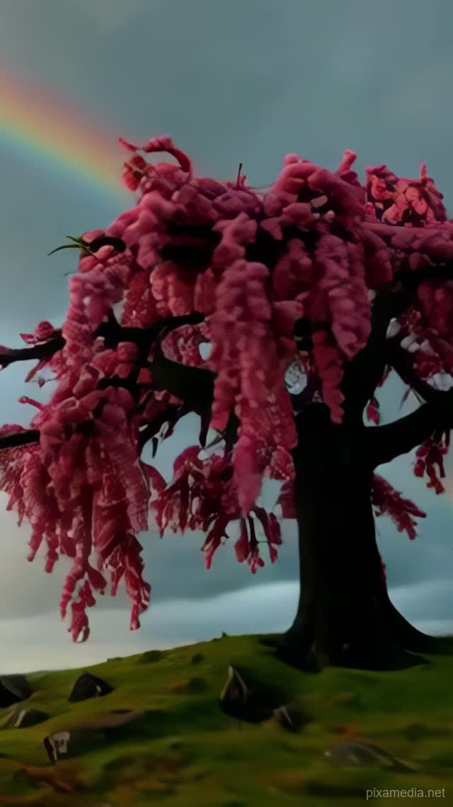 Rainbow Over Blossom - Nature AI stock