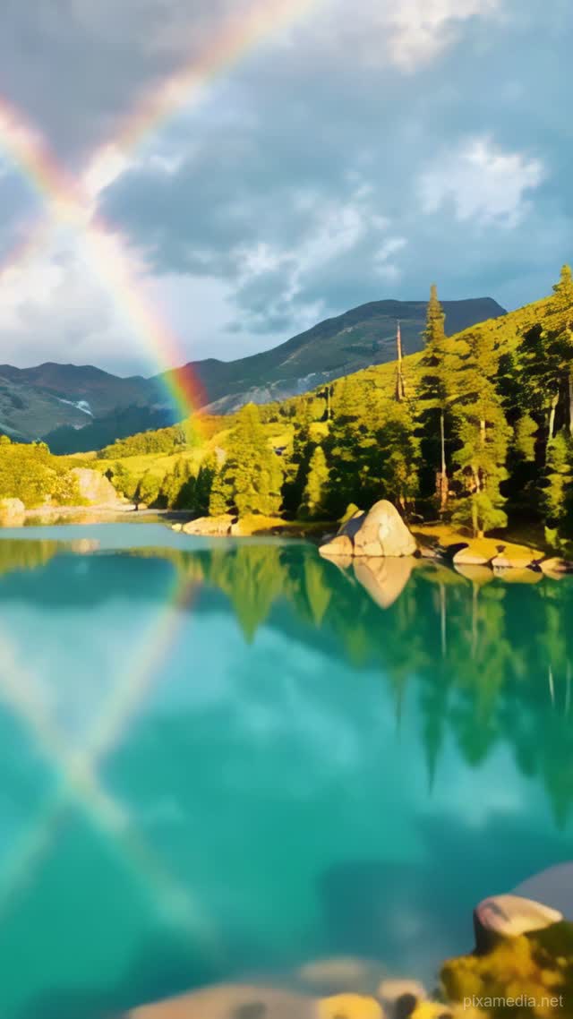 Emerald Rainbow After Rain - Nature AI stock