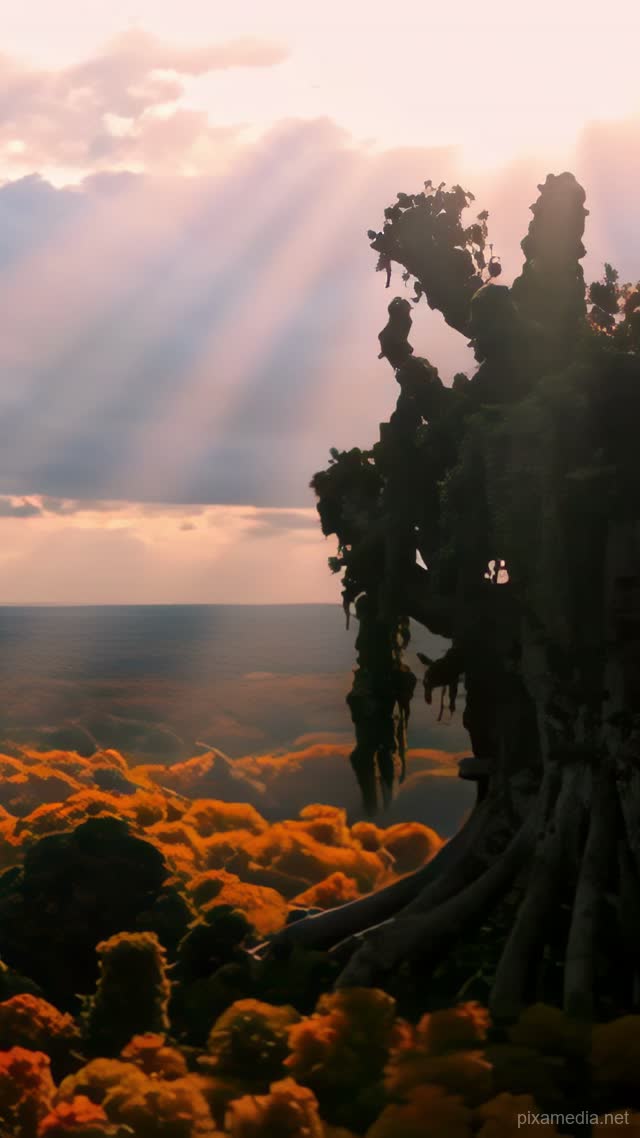 Mystic Cloud Forest Dawn - Nature AI stock
