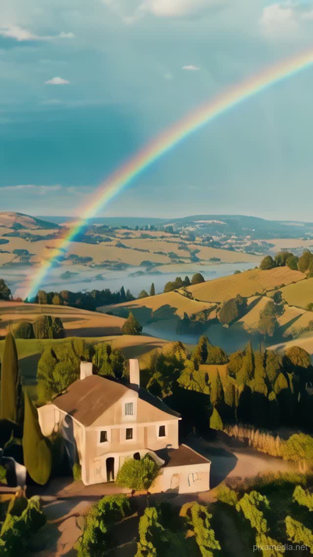 Tuscan Rainbow Serenity - Nature AI stock