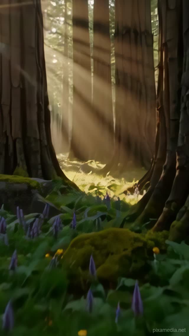 Redwood Cathedral of Light - Nature AI stock