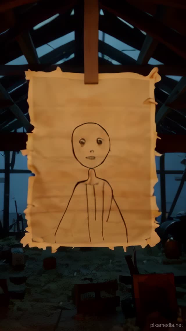 Charcoal Figure Breathes on Barn Wall - Paranormal AI stock