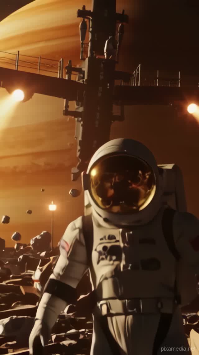 Tumbling Through Rusted Orbit - Sci-Fi AI stock
