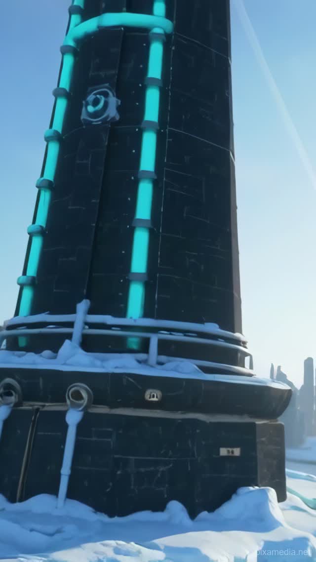 Basalt Spire Under Polar Vortex - Sci-Fi AI stock
