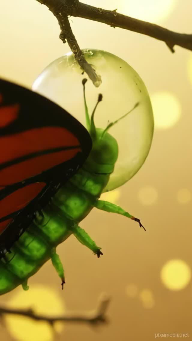Metamorphosis in Golden Light - Timelapse AI stock
