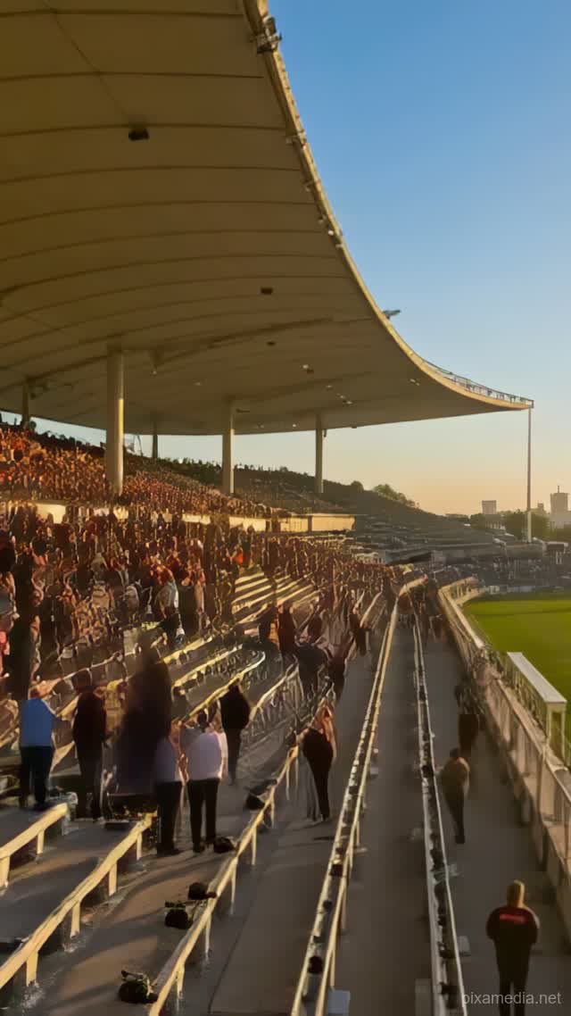 Stadium Awakens at Dusk - Timelapse AI stock
