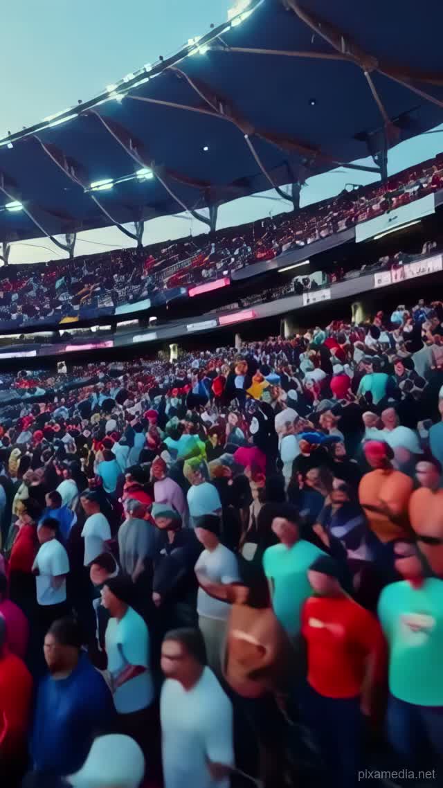 Stadium Awakens at Dusk - Timelapse AI stock