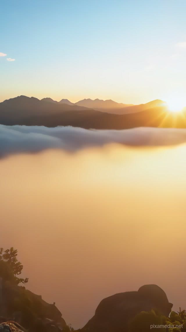 Fog Valley Sunrise - Timelapse AI stock