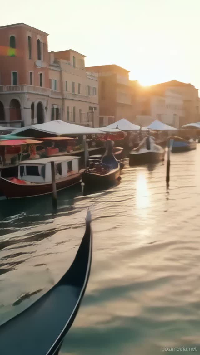 Dawn Gondola on Grand Canal - Travel AI stock