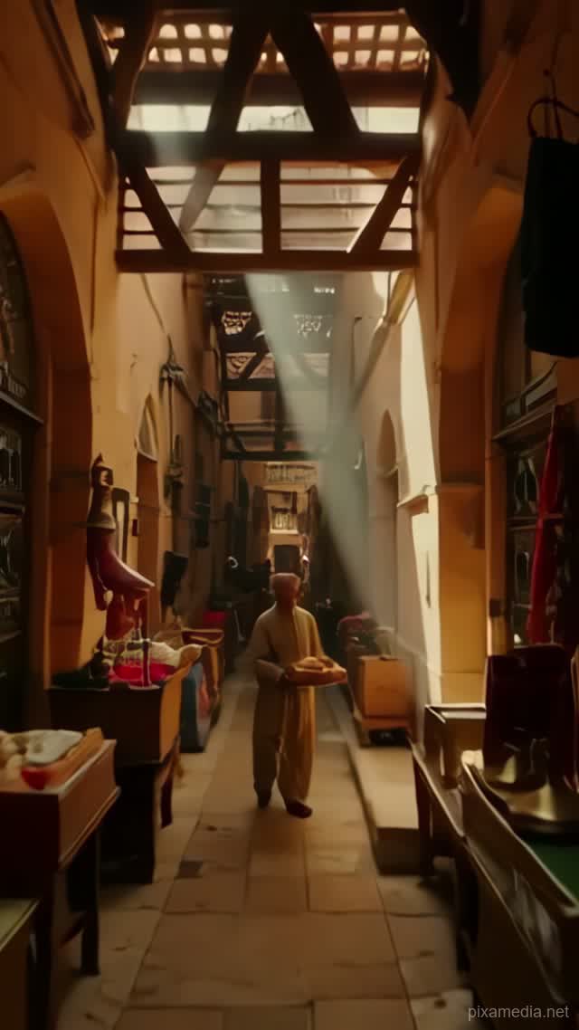 Fez Labyrinth at Golden Hour - Travel AI stock