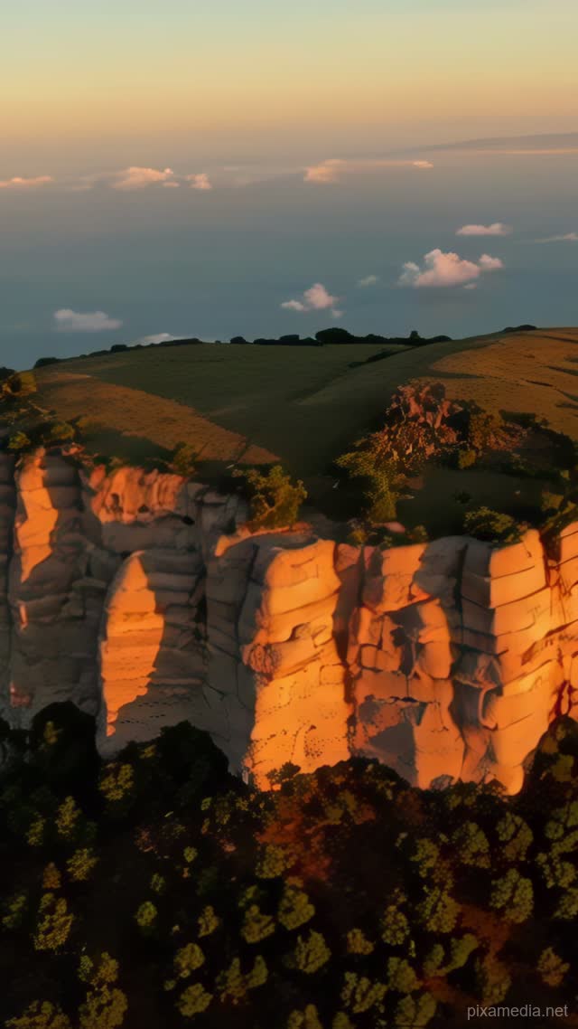 Table Mountain Golden Hour - Travel AI stock