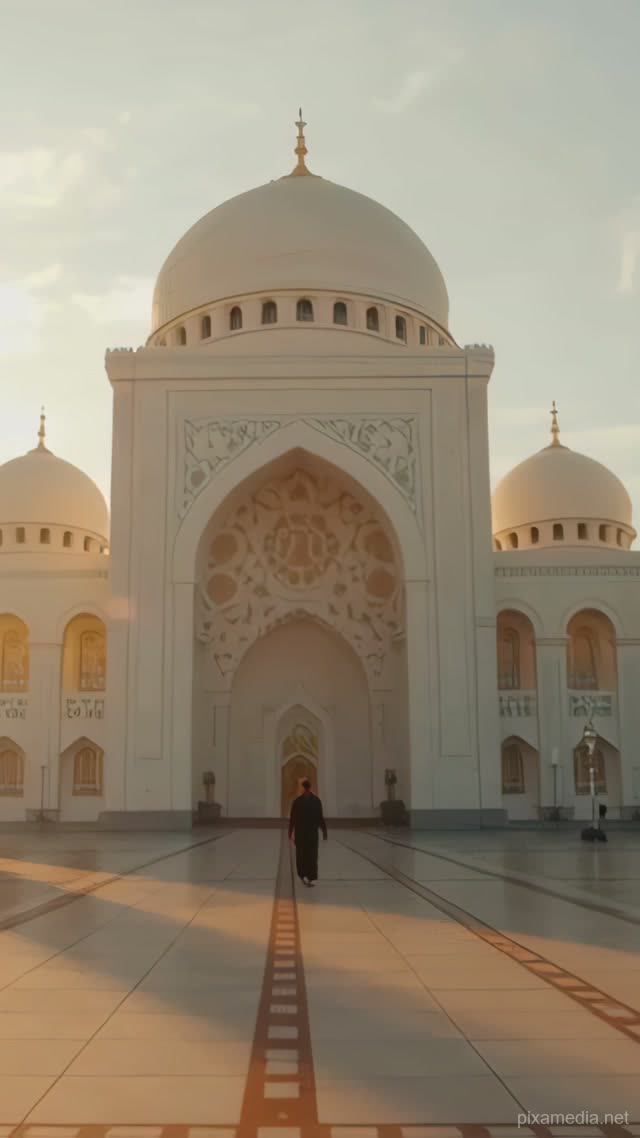 Grand Mosque Golden Hour - Travel AI stock