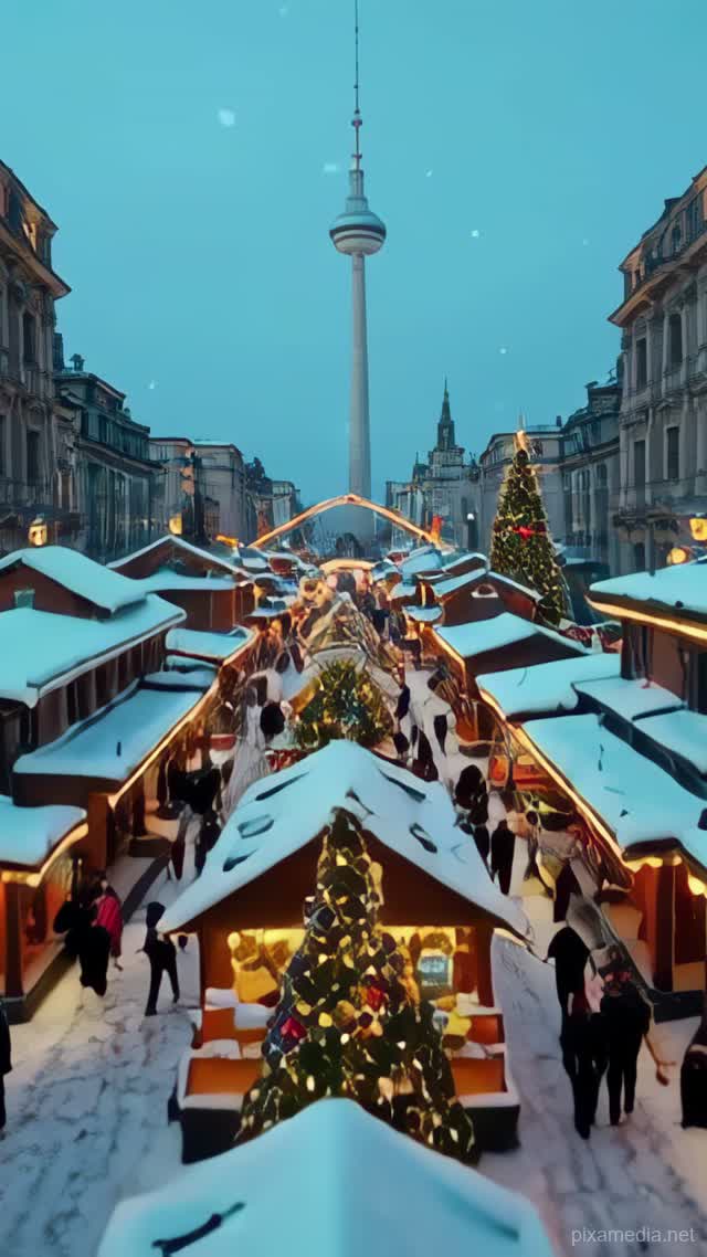 Berlin Snowfall Christmas Glow - Travel AI stock